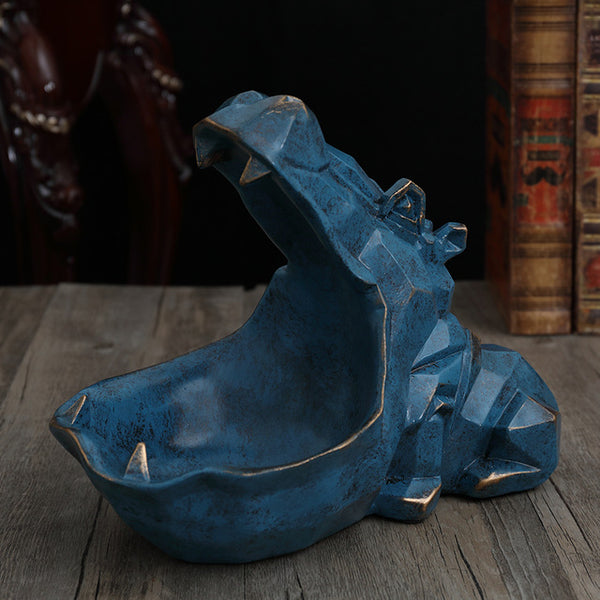 3D Hippo Statue Home Decoration Accessories Desk Sculpture Storage Box Home Decor Figurine Ornament Wedding Party Decorations