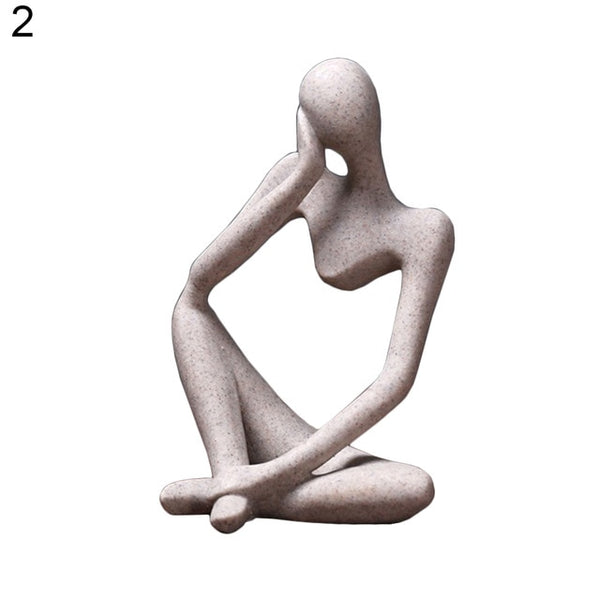 Forgetive Resin Statues Creative Abstract Thinker People Sculptures Miniature Figurines Craft Office Home Decoration Accessories