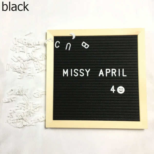 Felt Letter Board Wooden Frame Message Board Letter Changeable Symbol Bulletin Presentation Office Home Decorative Boards Crafts