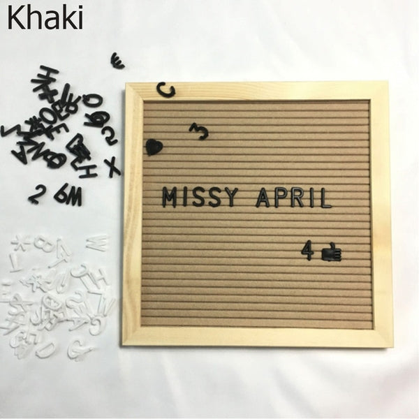 Felt Letter Board Wooden Frame Message Board Letter Changeable Symbol Bulletin Presentation Office Home Decorative Boards Crafts