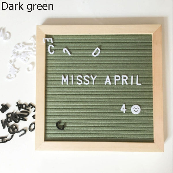 Felt Letter Board Wooden Frame Message Board Letter Changeable Symbol Bulletin Presentation Office Home Decorative Boards Crafts